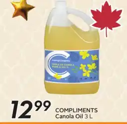 Sobeys COMPLIMENTS Canola Oil offer