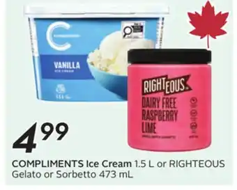 Sobeys COMPLIMENTS Ice Cream offer
