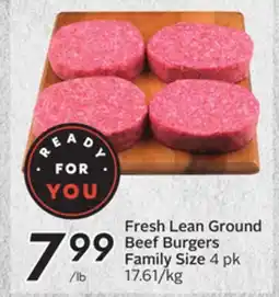 Sobeys Fresh Lean Ground Beef Burgers Family Size offer