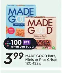 Sobeys MADE GOOD Bars, Minis or Rice Crisps offer