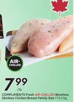 Sobeys Fresh AIR-CHILLED Boneless Skinless Chicken Breast Family Size offer
