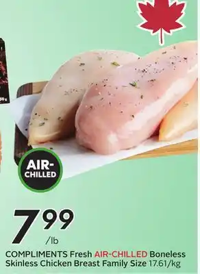 Sobeys Fresh AIR-CHILLED Boneless Skinless Chicken Breast Family Size offer