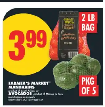 No Frills FARMER'S MARKET MANDARINS or AVOCADOS offer