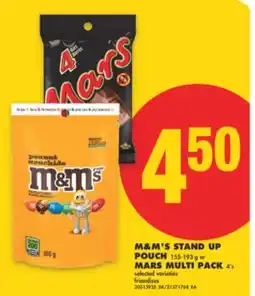 No Frills M&M'S STAND UP POUCH POUCH, 155-193 G OR MARS MULTI PACK, 4'S offer