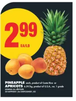 No Frills PINEAPPLE each or APRICOTS offer