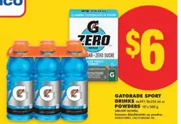 No Frills GATORADE SPORT DRINKS 6x591/8x355 mL OR POWDERS 10's/560 g offer