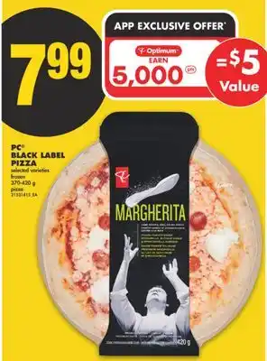 No Frills PC BLACK LABEL PIZZA, 370-420 g offer