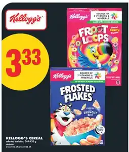 No Frills KELLOGG'S CEREAL, 269-435 G offer