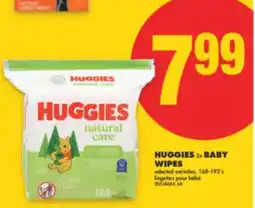 No Frills HUGGIES 3x BABY WIPES, 168-192'S offer