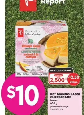 No Frills PC MANGO LASSI CHEESECAKE, 600G offer