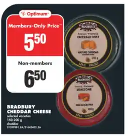 No Frills BRADBURY CHEDDAR CHEESE, 150-200 g offer