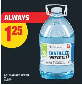 No Frills PC DISTILLED WATER, 4 L offer