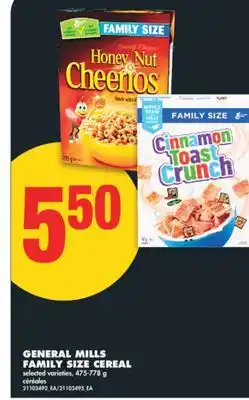 No Frills GENERAL MILLS FAMILY SIZE CEREAL, 475-778 g offer