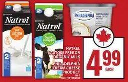 Food Basics NATREL LACTOSE FREE OR ORGANIC MILK OR PHILADELPHIA CREAM CHEESE PRODUCT offer