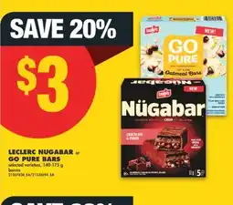 No Frills LECLERC NUGABAR OR GO PURE BARS, 140-175 G offer