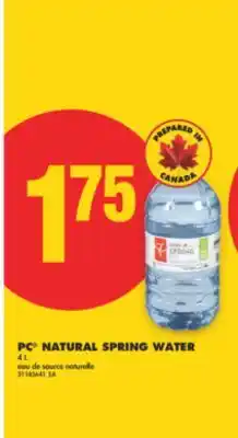 No Frills PC NATURAL SPRING WATER, 4 L offer