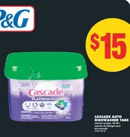 No Frills CASCADE AUTO DISHWASHER TABS, 30-48's offer