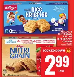 Food Basics KELLOGG'S NUTRI GRAIN BARS OR RICE KRISPIES SQUARES offer