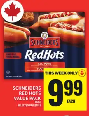 Food Basics SCHNEIDERS RED HOTS VALUE PACK offer