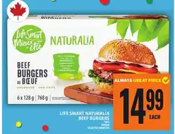 Food Basics LIFE SMART NATURALIA BEEF BURGERS offer
