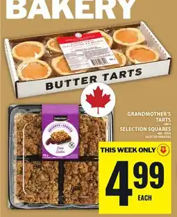 Food Basics GRANDMOTHER'S TARTS OR SELECTION SQUARES offer