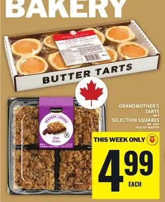 Food Basics GRANDMOTHER'S TARTS OR SELECTION SQUARES offer