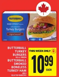 Food Basics BUTTERBALL TURKEY BURGERS OR BUTTERBALL SMOKED BONELESS TURKEY HAM offer