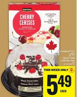 Food Basics CHARLOTTE'S CAKE OR SELECTION CHEESECAKE offer