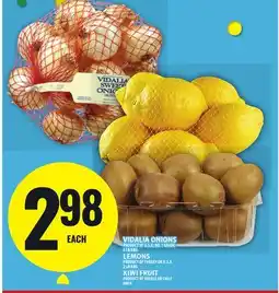 Food Basics VIDALIA ONIONS OR LEMONS OR KIWI FRUIT offer
