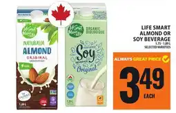 Food Basics LIFE SMART ALMOND OR SOY BEVERAGE offer