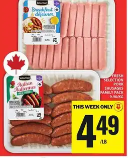 Food Basics FRESH SELECTION PORK SAUSAGES offer