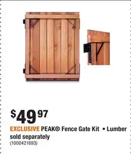 Home Depot EXCLUSIVE PEAK Fence Gate Kit • Lumber sold separately offer