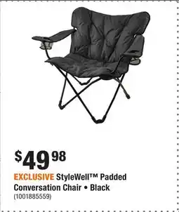 Home Depot EXCLUSIVE StyleWell Padded Conversation Chair • Black offer