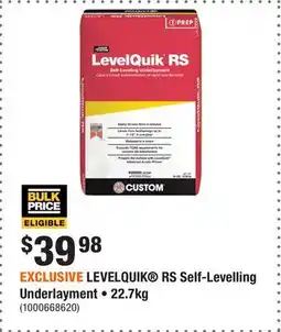 Home Depot EXCLUSIVE LEVELQUIK RS Self-Levelling Underlayment • 22.7kg offer