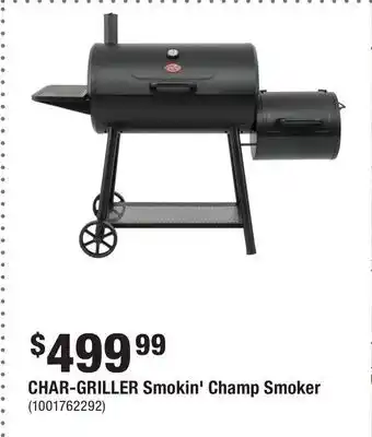 Home Depot CHAR-GRILLER Smokin' Champ Smoker offer