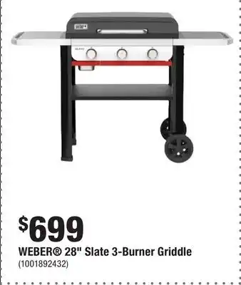 Home Depot WEBER 28 Slate 3-Burner Griddle offer