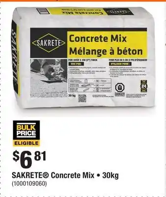 Home Depot SAKRETE Concrete Mix • 30kg offer