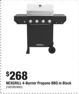 Home Depot NEXGRILL 4-Burner Propane BBQ in Black offer
