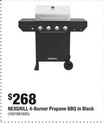 Home Depot NEXGRILL 4-Burner Propane BBQ in Black offer