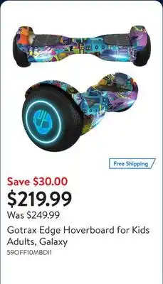 Walmart Gotrax Edge Hoverboard for Kids Adults, Galaxy offer