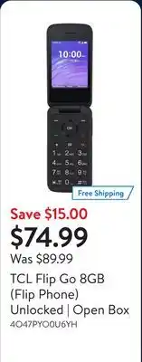 Walmart TCL Flip Go 8GB (Flip Phone) Unlocked | Open Box offer