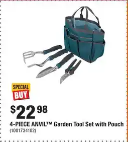 Home Depot 4-PIECE ANVIL Garden Tool Set with Pouch offer