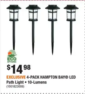 Home Depot EXCLUSIVE 4-PACK HAMPTON BAY LED Path Light • 10-Lumens offer