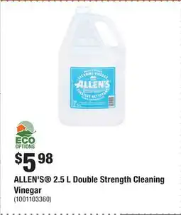 Home Depot ALLEN'S 2.5 L Double Strength Cleaning Vinegar offer