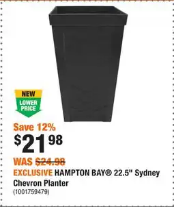 Home Depot EXCLUSIVE HAMPTON BAY 22.5 Sydney Chevron Planter offer