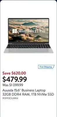 Walmart Auusda 15.6 Business Laptop 32GB DDR4 RAM, 1TB NVMe SSD offer