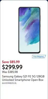 Walmart Samsung Galaxy S21 FE 5G 128GB Unlocked Smartphone Open Box offer