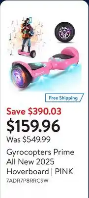 Walmart Gyrocopters Prime All New 2025 Hoverboard | PINK offer