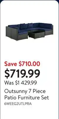 Walmart Outsunny 7 Piece Patio Furniture Set offer