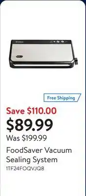 Walmart FoodSaver Vacuum Sealing System offer